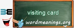 WordMeaning blackboard for visiting card